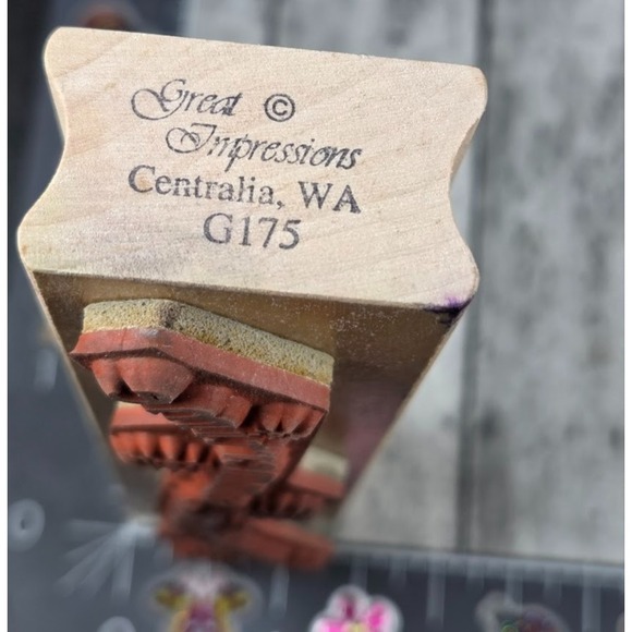 Great Impressions Summertime Wavy Suns Design G175 Rubber Stamp Wood #P55 - Picture 4 of 4